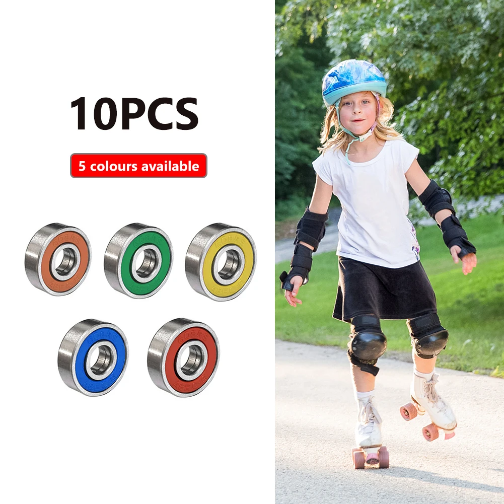 10pcs Roller Skate Bearings 8x22x7mm 608rs ABEC-9 Roller Skate Wheel Bearings Deep Groove Miniature Ball Bearings for Skateboard