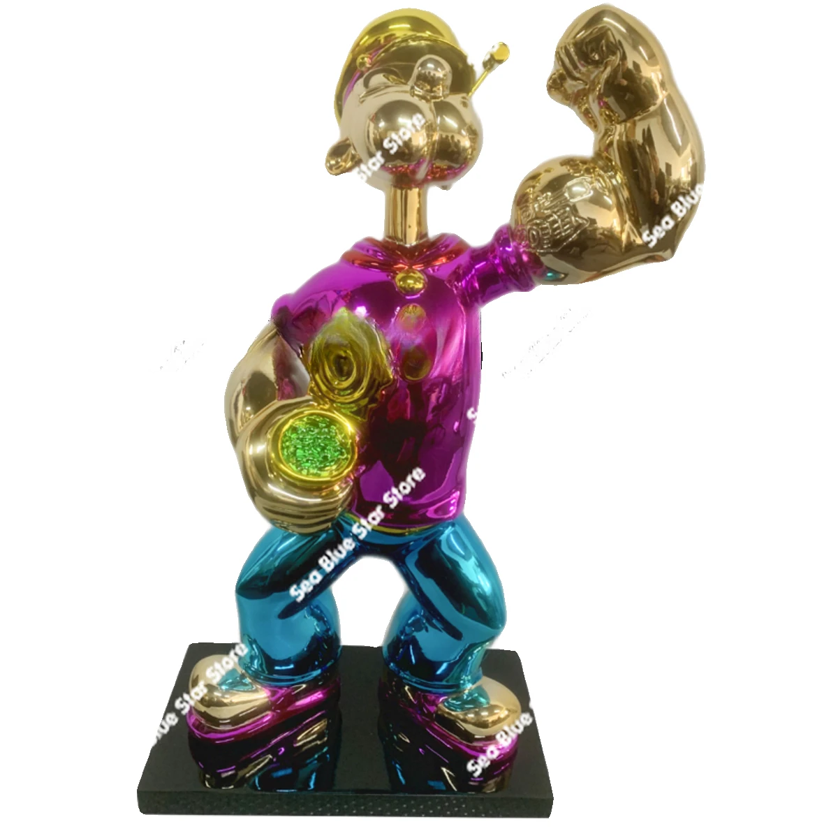 Electroplating Popeye Sailor FRP Commercial Beauty Chen Creative Decoration Ornament Sculpture Personalized Outdoor Cartoon