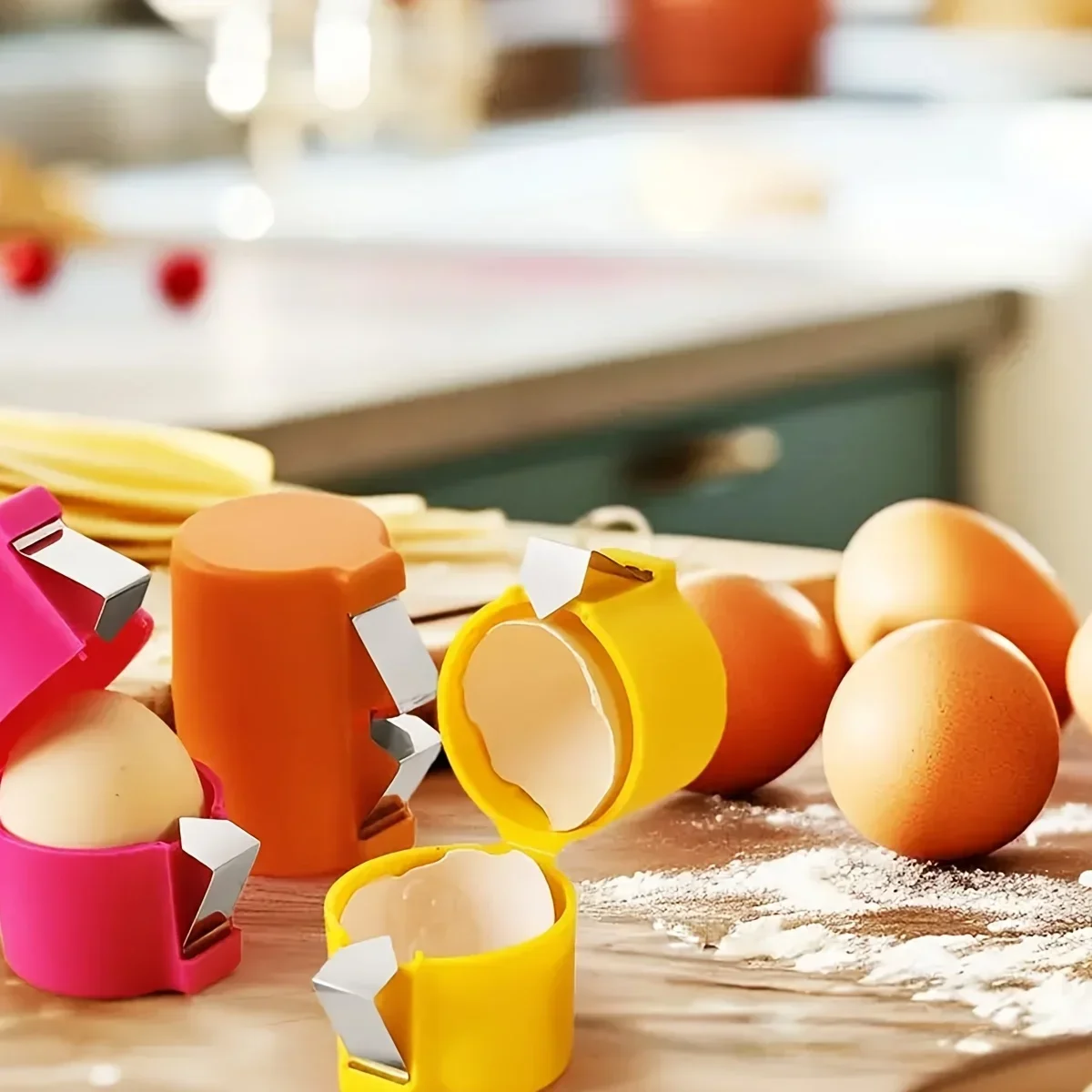 1/3pcs-Egg Shell Opener Press Egg Shell Separator Portable Egg Opener Handheld Egg Shell Household Kitchen Baking Tools