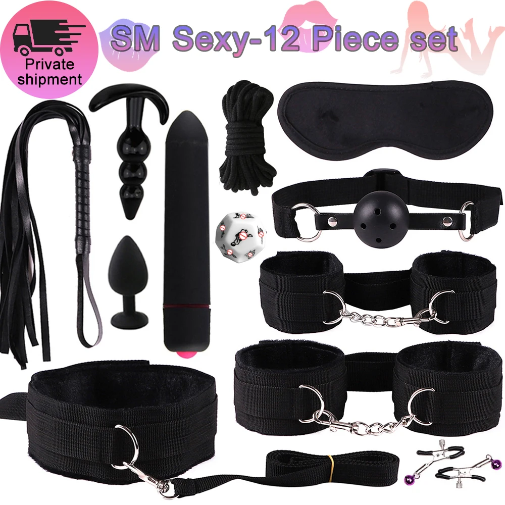 BDSM Adult SM Sex Products Kits Bondage Gear Collar Butt Oral Erotic Bundle Sex Game for Couple  Vibrator female sexulae toy 18