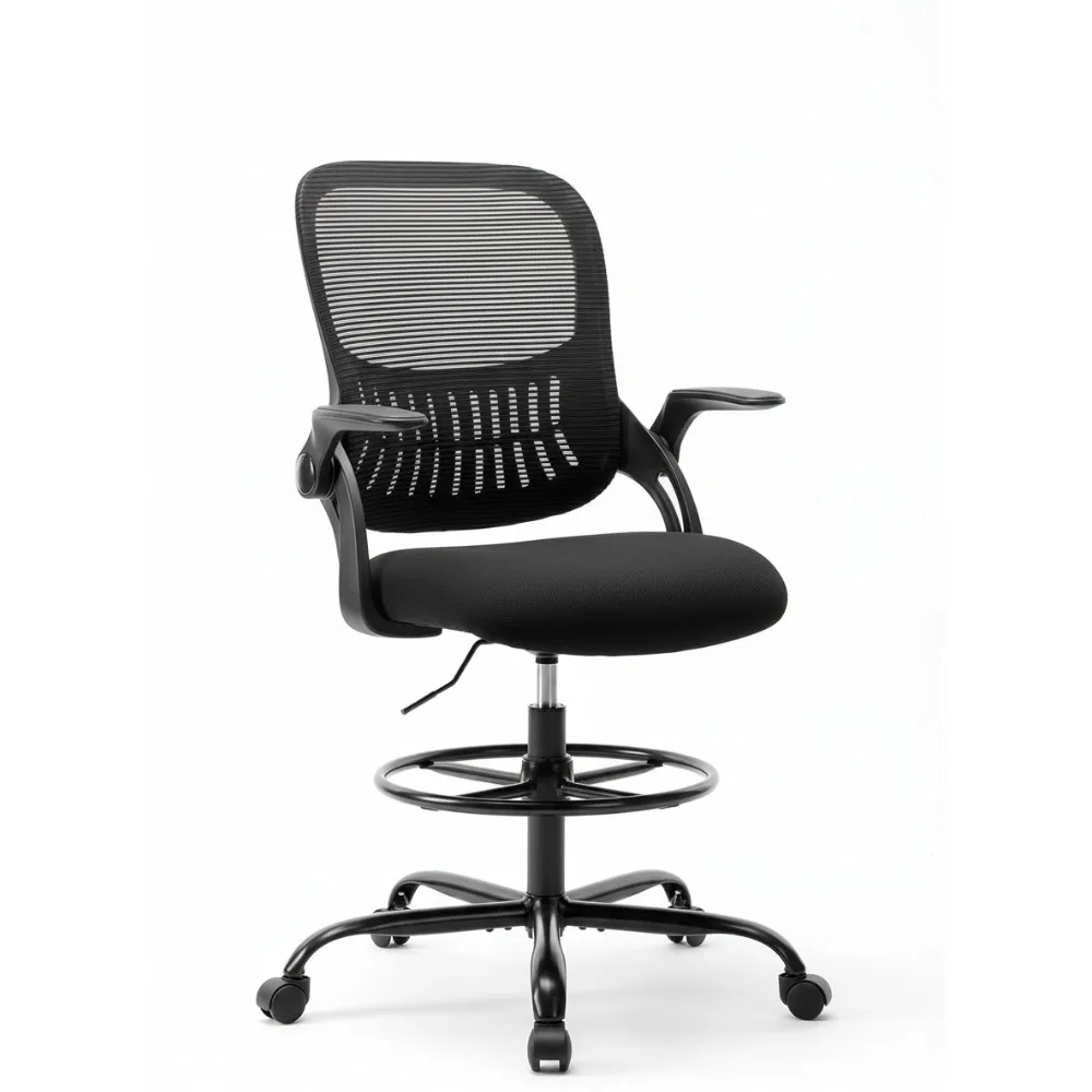 

Эргономичное кресло для черчения с откидными подлокотниками, офисное кресло с регулируемой высотой и сеткой для стоячих столов