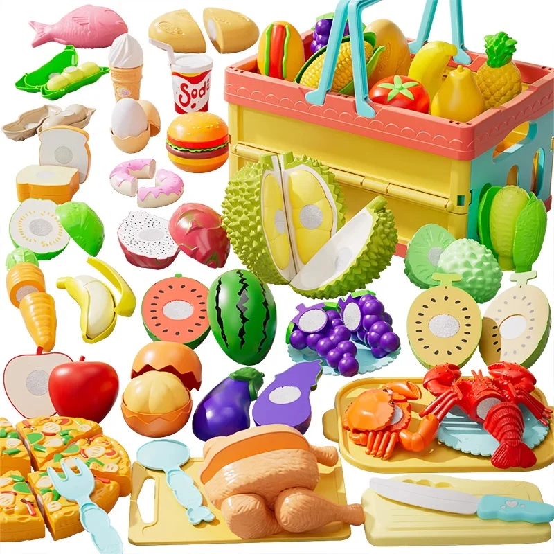 Modelo de frutas y verduras, cocina, juego de simulación, juguetes de corte, cocina para niños, comida de simulación, regalo de Navidad para niños pequeños