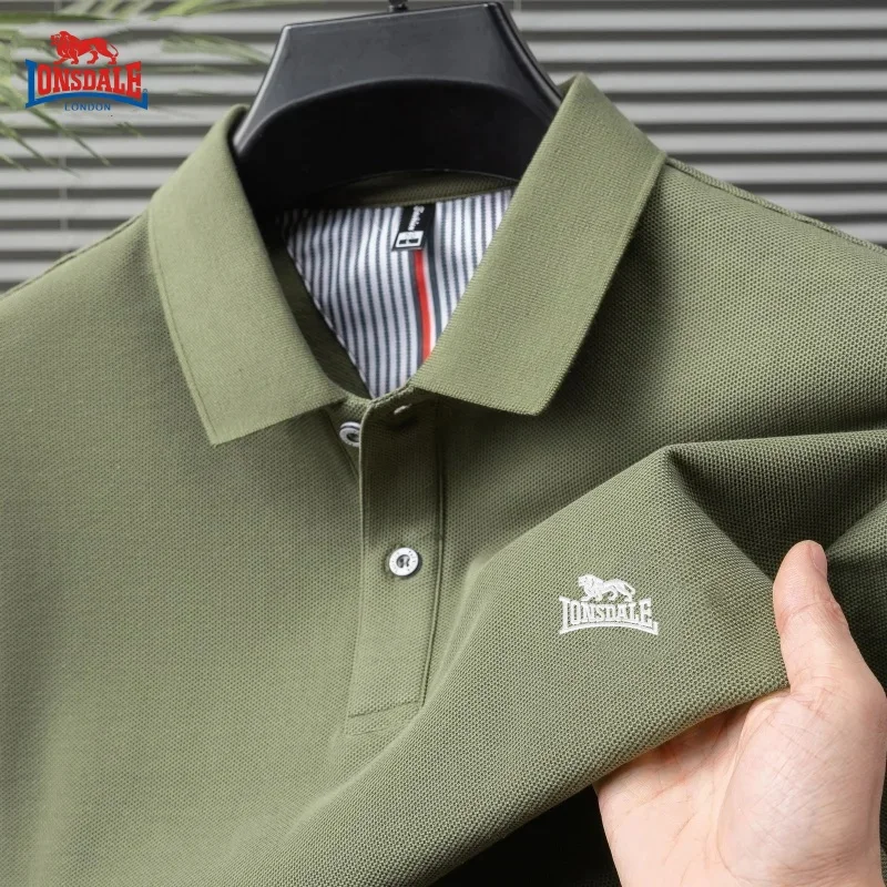 Men's high-quality 100% pure cotton short sleeved polo shirt, summer fashion classic business casual T-shirt top