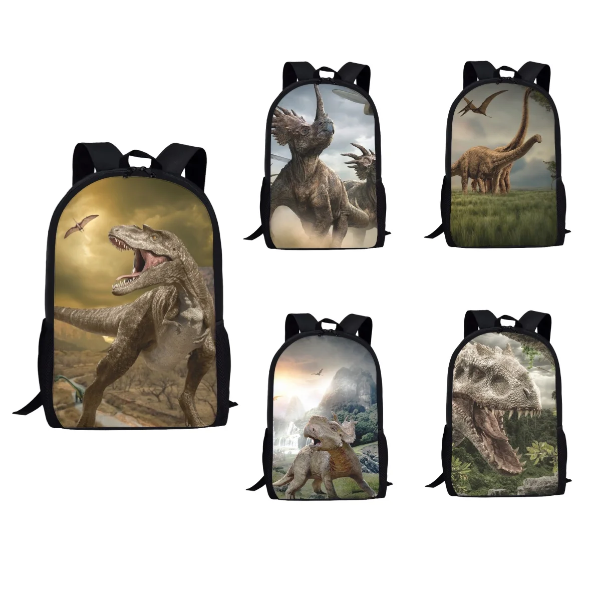 Animals Print Dinosaur School Bags For Boy Casual zaino per studenti delle scuole medie adolescente 17 pollici Large Book Bag Gift Mochila