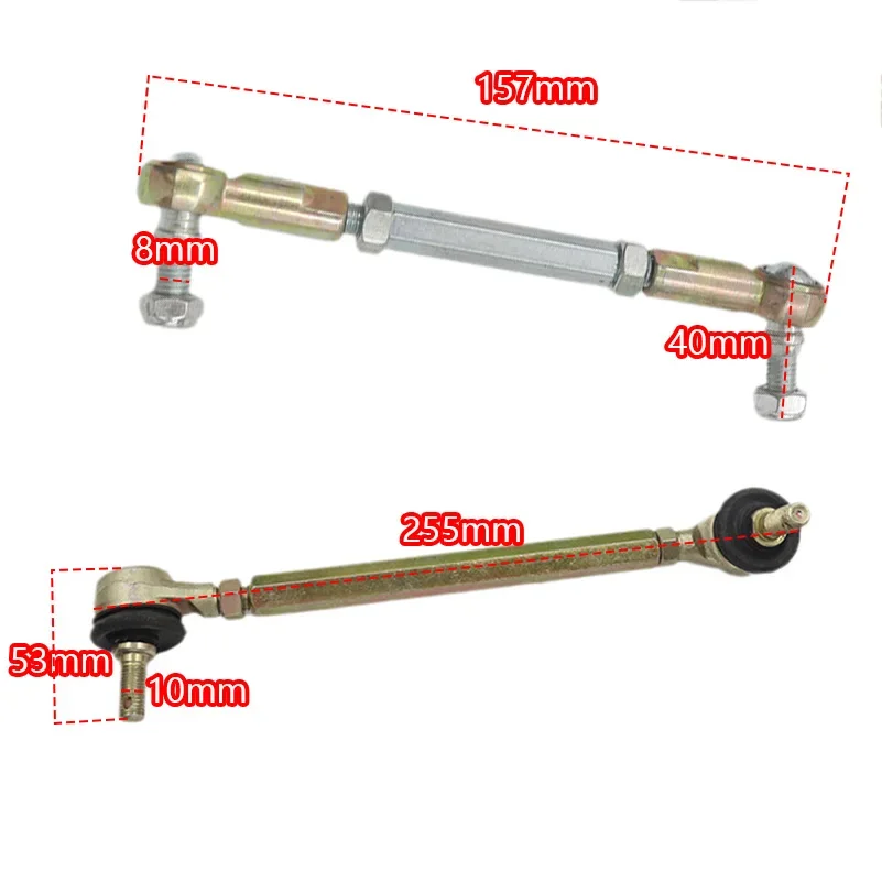 M8/M10 Steering Tie Rod Ball Joint kit 157mm-255mm Universal For 50cc 70cc 110cc Quad Dirt Bike ATV Go Kart Dune Buggy