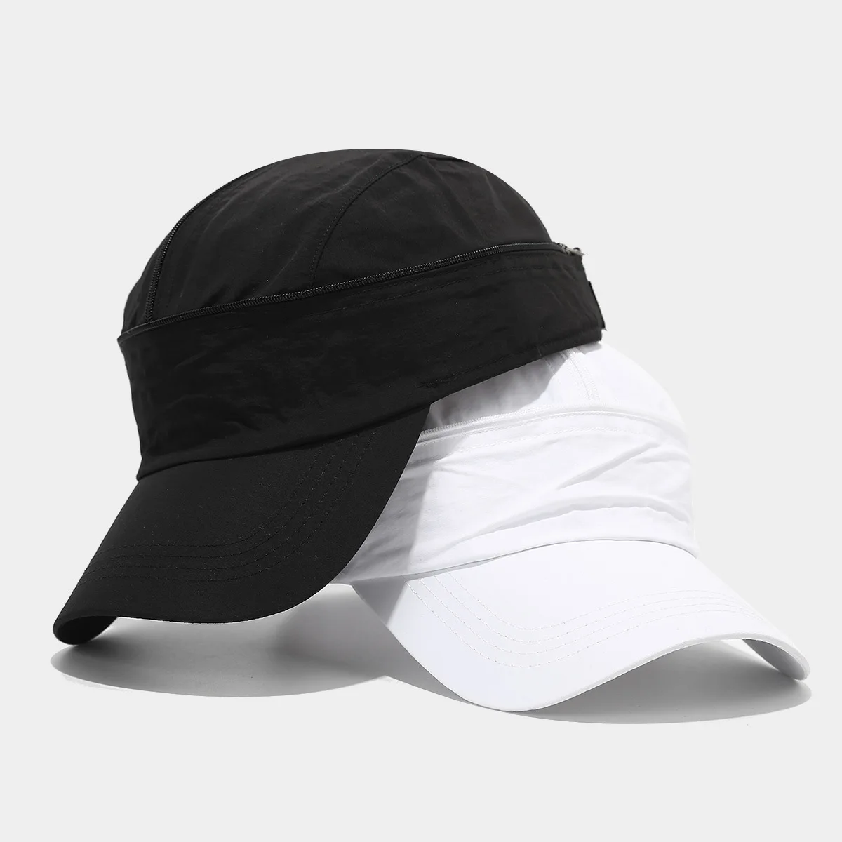 Foldable Quick Dry Sun Visor for Men Women Breathable Sports Cap 2 in 1 Outdoor Running Hat with Ponytail - Image 3