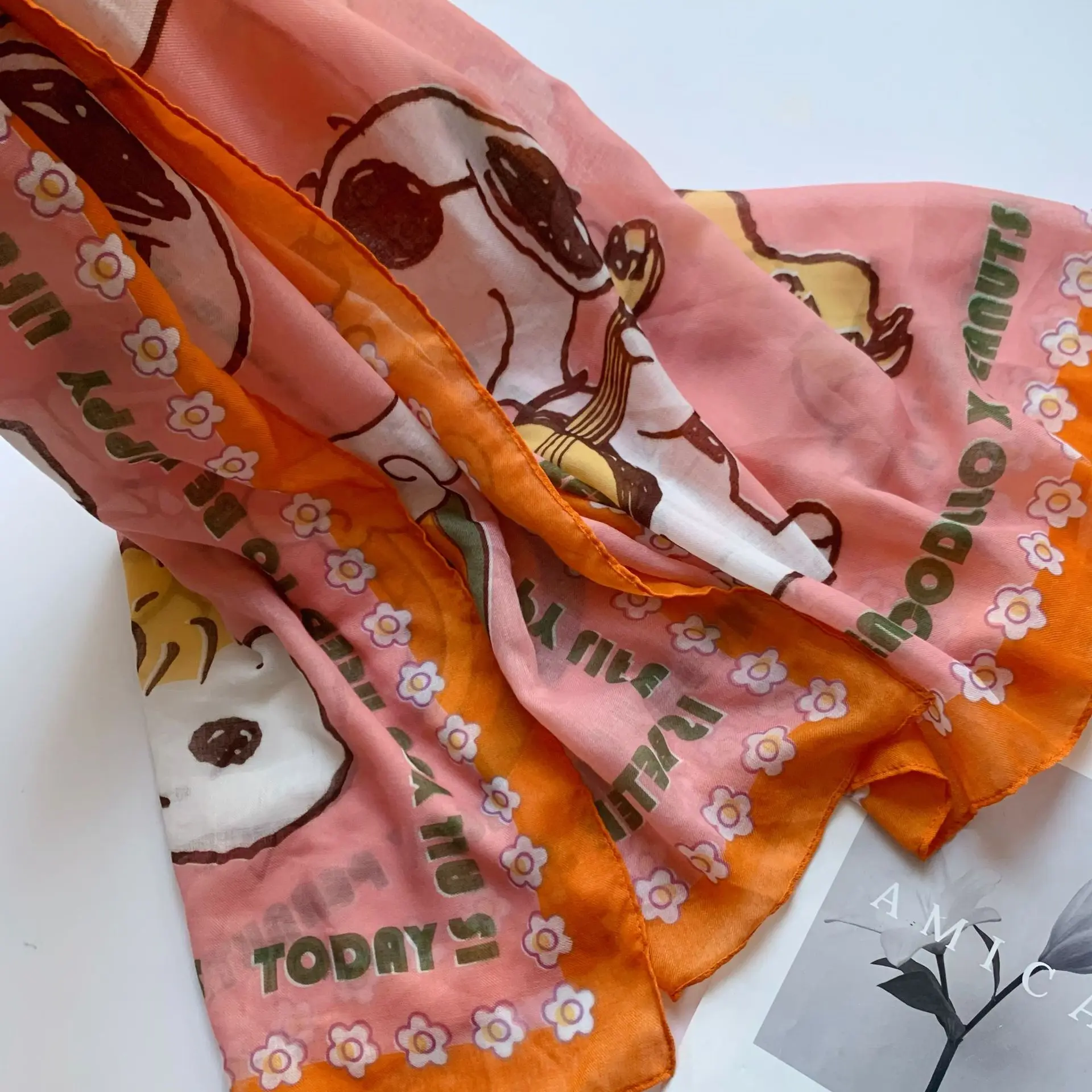 منتجات ذيل تصدير الربيع والصيف الجديدة من مينيسو، وشاح مطبوع بنمط ممتع للأطفال، وشاح شال للشاطئ