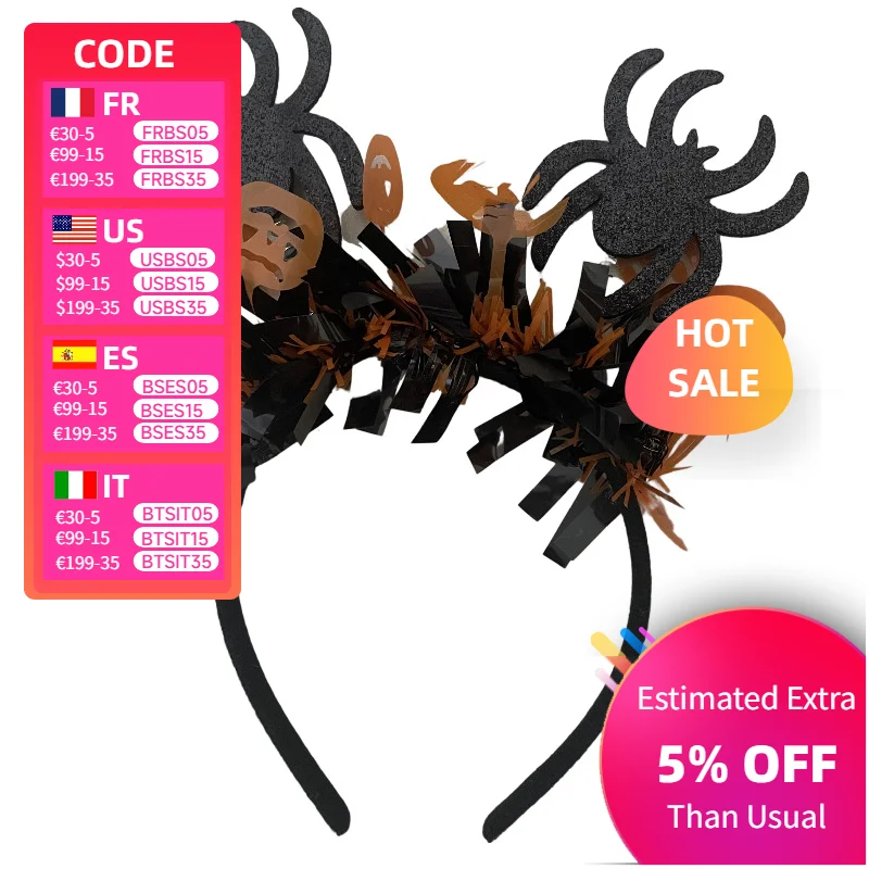 

Halloween Hairband Pumpkin Decor Spring Headband Spider Skull Hair Accessory Party Decoration Cosplay Headwear