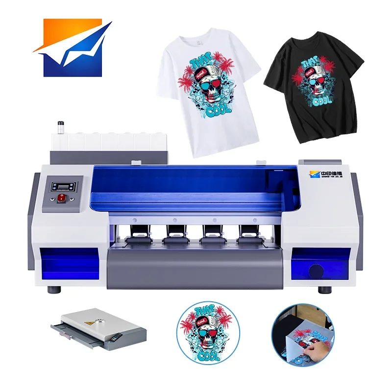 XP600 A3 DTF Printer Clothing 2 Head Digital Polyester Film Automatic A1 A3 7 Color 1 Year Warranty