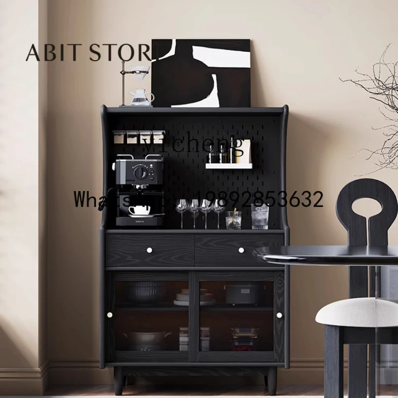 ABC  medieval solid wood dining side cabinet, microwave oven cabinet, storage, tea cabinet