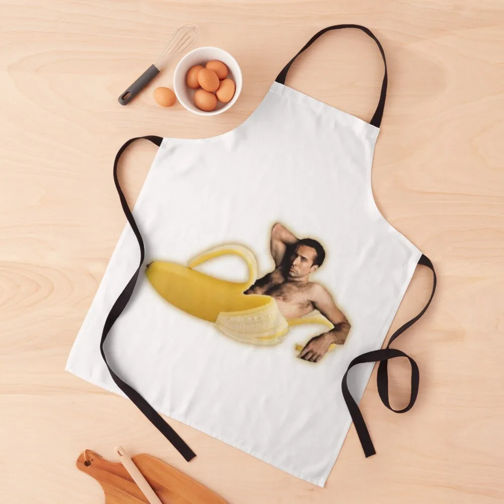 

Nicholas Cage as a Banana - Nicolas Cage - Nick Cage - Nic Apron Men'ss women's work esthetician Apron