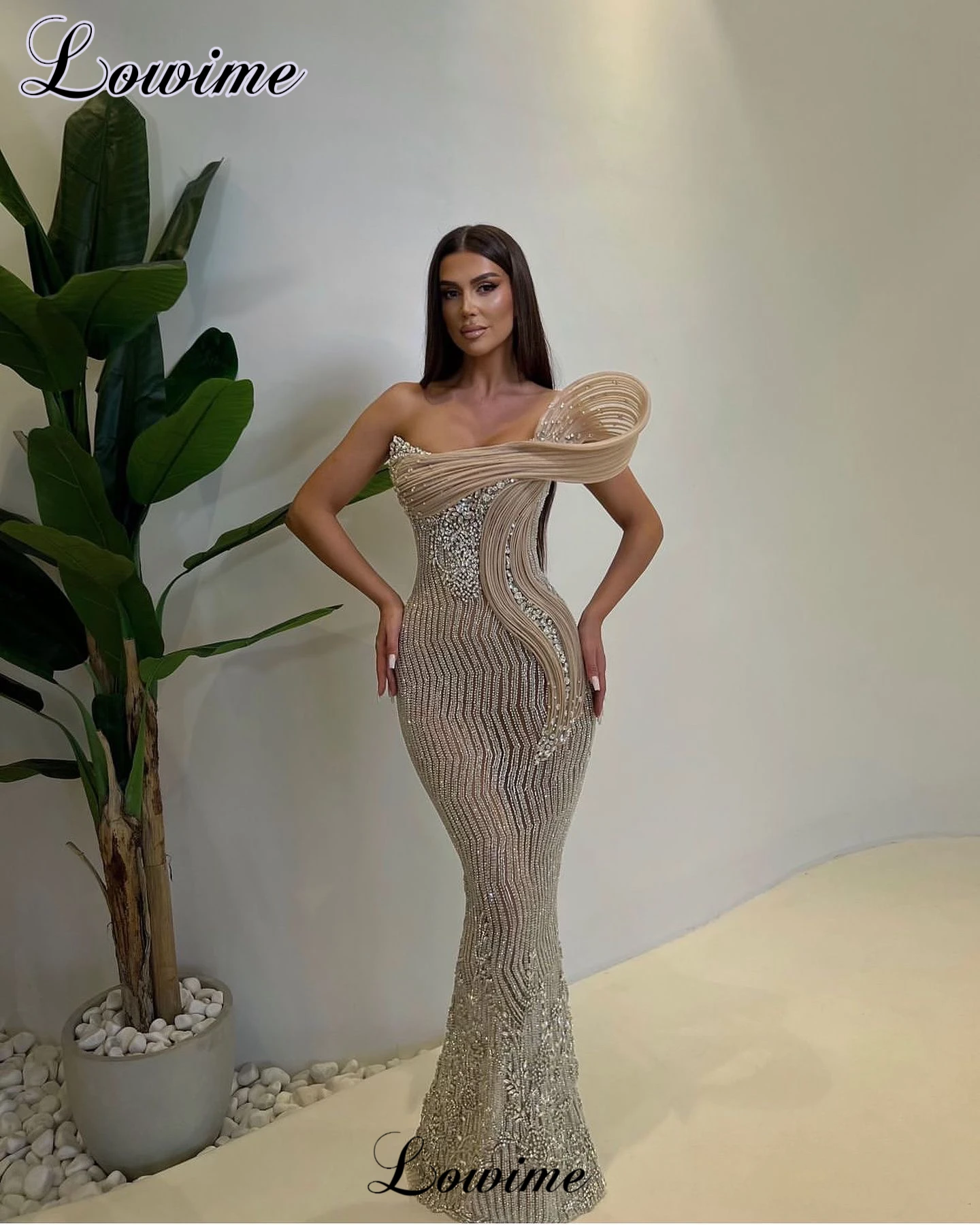 2025 New Fashion Celebrity Dresses With Crystals Sleeveless Mermaid Evening Gowns Special Occasion Dresses Vestidos De Gala