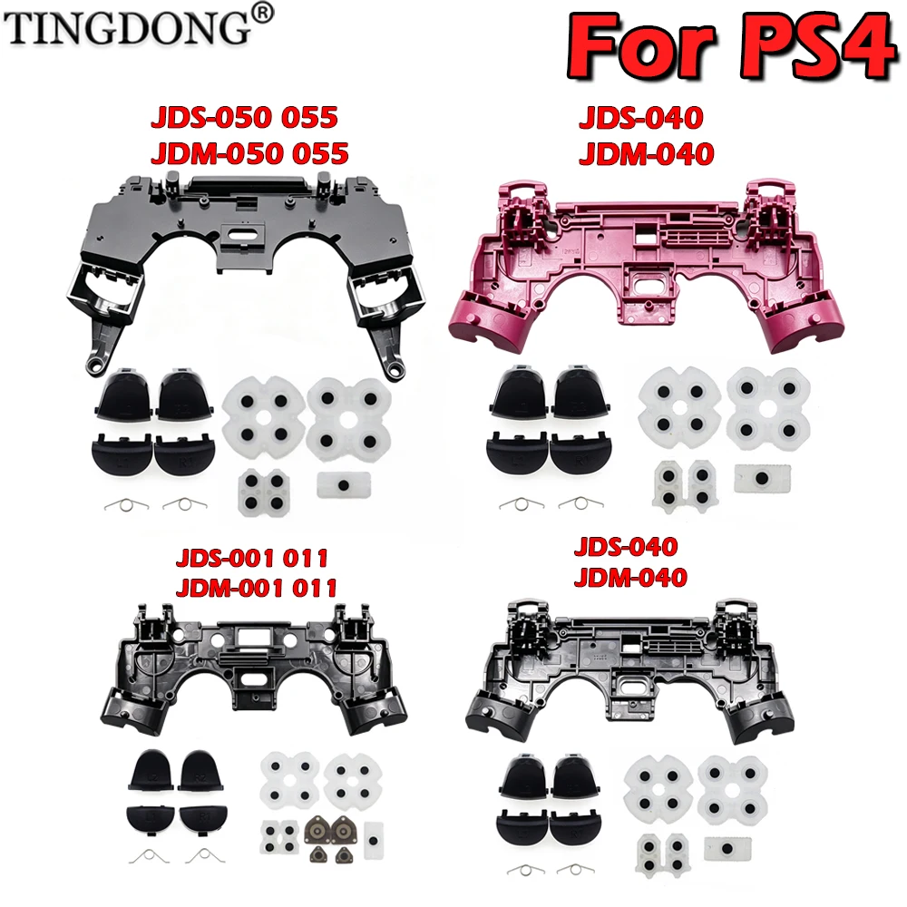 For PS4 Pro Slim Controller Mod Kit R2L2 L1R1 Trigger Buttons+Analog Stick Caps JDS-055 050 040 011 001 Support Inner Holder
