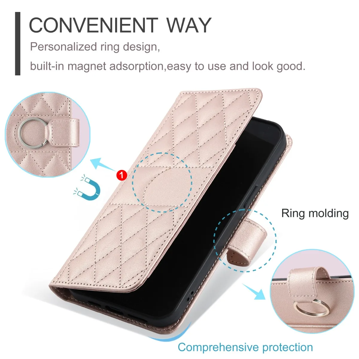 Luxury Leather Phone Case for IPhone Air 18 17 16 15 Plus 14 13 12 11 Pro Max Crossbody Wrist Strap Wallet Stand Protect Cover view 3