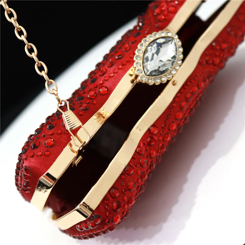 Elegante Damen-Abendtaschen mit Strass, Designer-Kristall-Bankett-Handtasche, luxuriöse Hochzeits-Braut-Clutch, einzigartige Diamant-Clutches – Detail 2