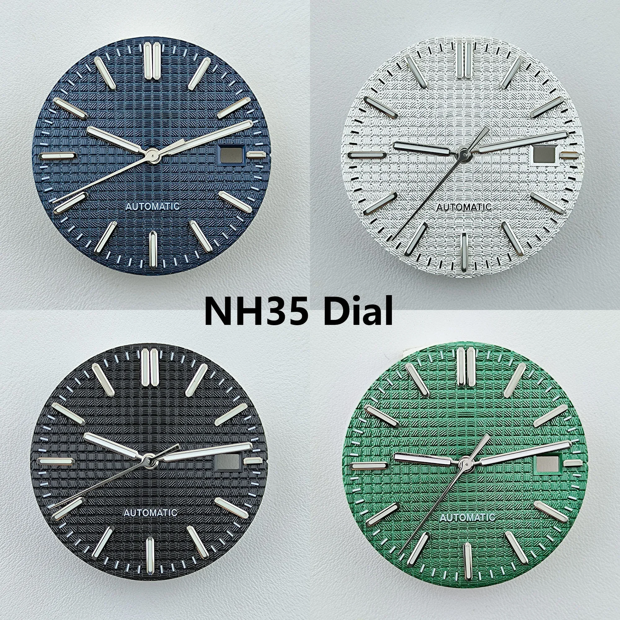 NH35 Dial Watch Dial Hands Green Luminous Modified Face for Royal Oak NH35 NH36 Automatic Mechanical Movement Watch Parts 