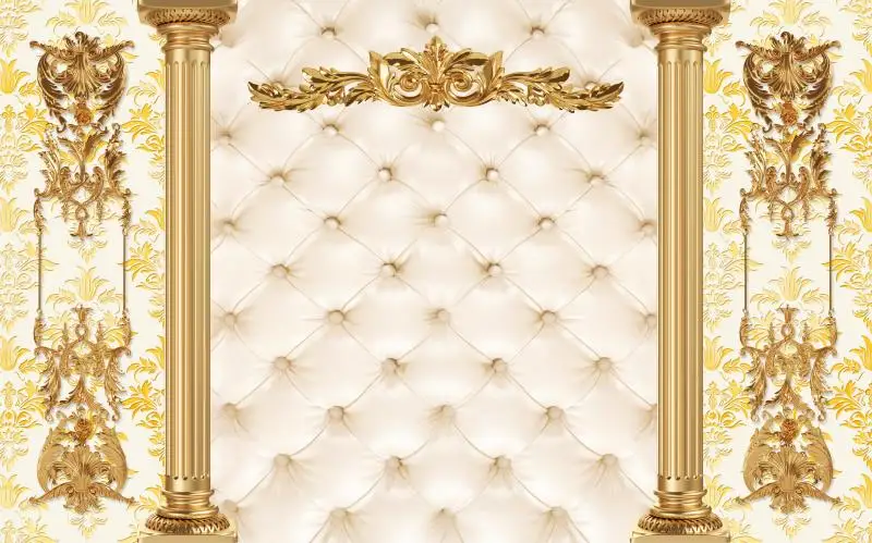 7 x5ft Beige oro buon compleanno colonna modello personalizzato esterno resistente alle intemperie foto sfondo antirughe poliestere Polycotton