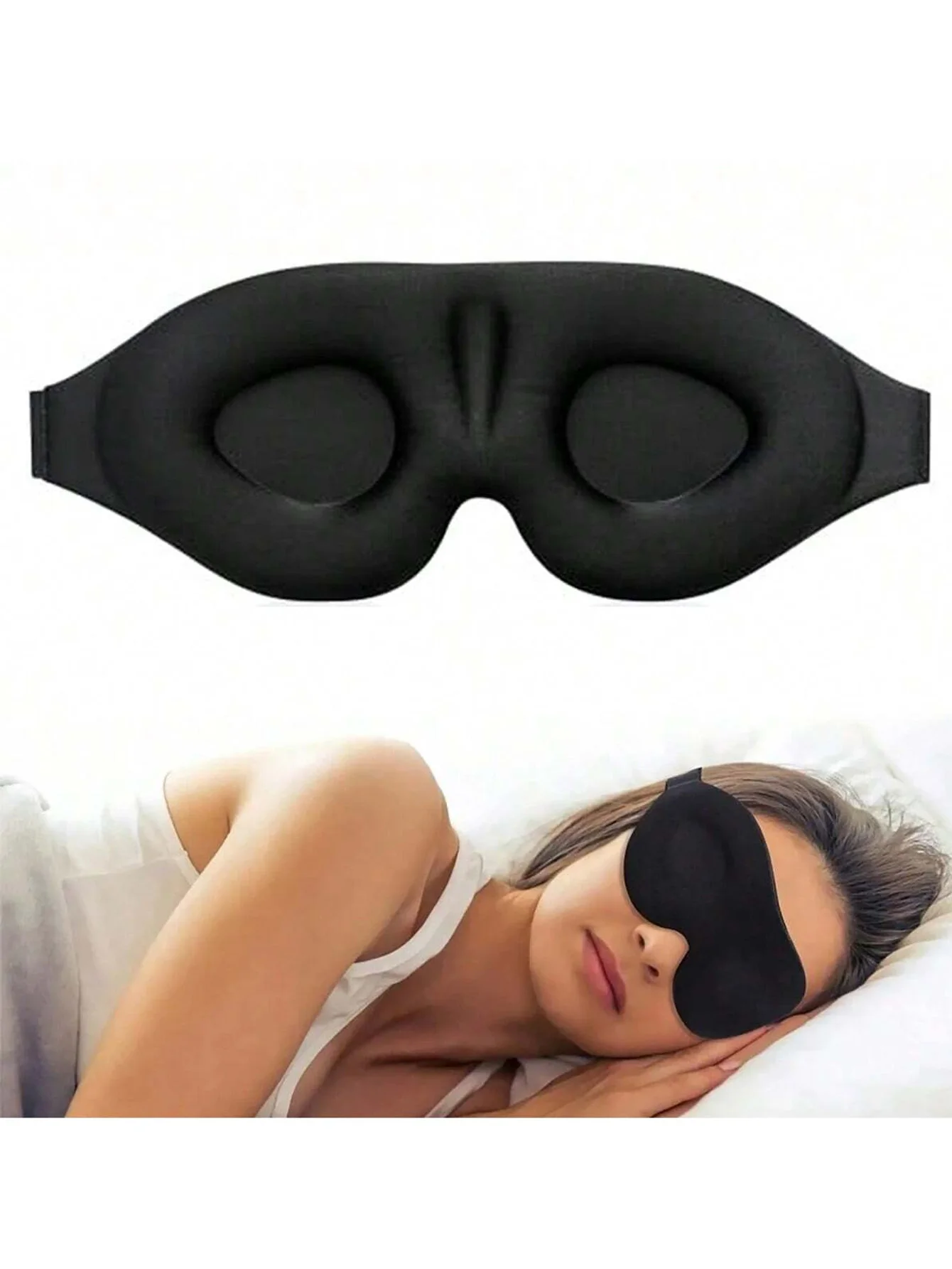 3D-geformte Schlafmaske mit Ohrstöpseln, 100 % Lichtblockierung, speziell für Reisen, Büro und Nickerchen, ultraweiche und atmungsaktive Augenmaske – Unisex-Geschenk, geeignet für Schule, Flugzeug und
