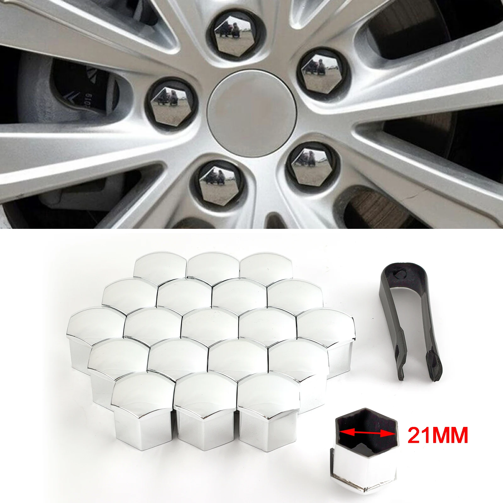 Car Wheel Nut Caps Accessories Auto Tyre Hub Screw Anti-Rust Protection Vehicle Bolts Studs Cover Silver For Tesla Model 3 S X Y