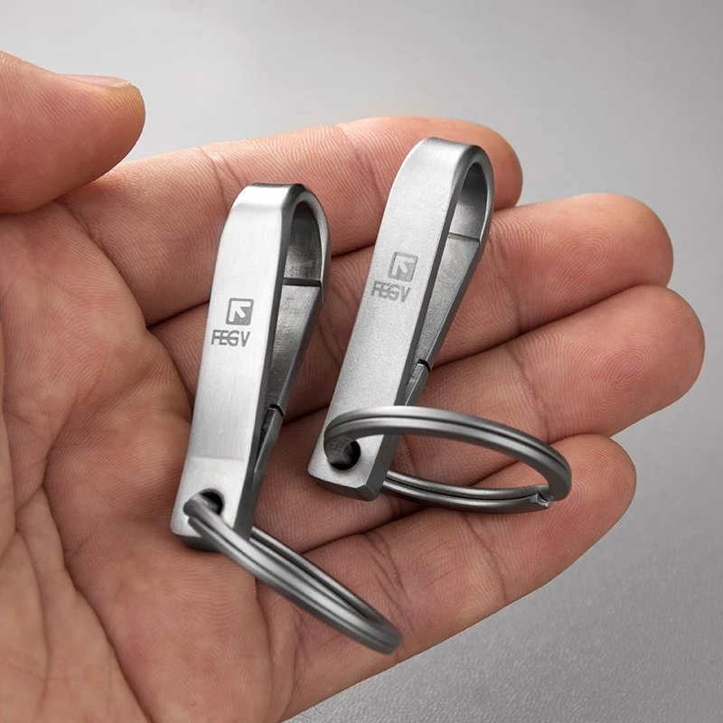 High Quality 304 Stainless Steel Men Car Keychain Key Ring Metal Simple Key Chain Can Be Hung Belt Loop The Best Gift For Men