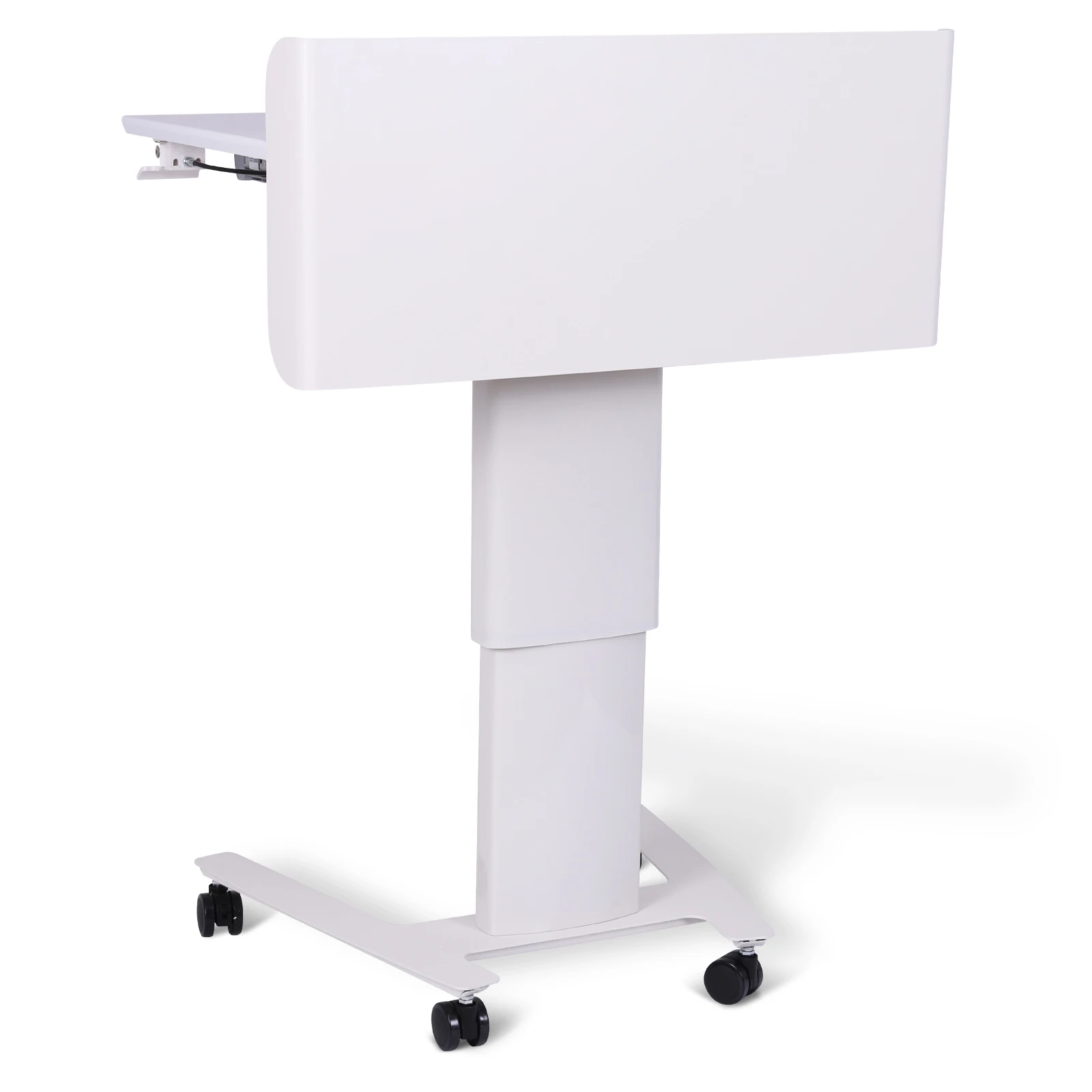 

Mobile Metal Lectern with Wheels Adjustable Height Reception Desk Standing Lift Lectern for Presentations & Public Speaking
