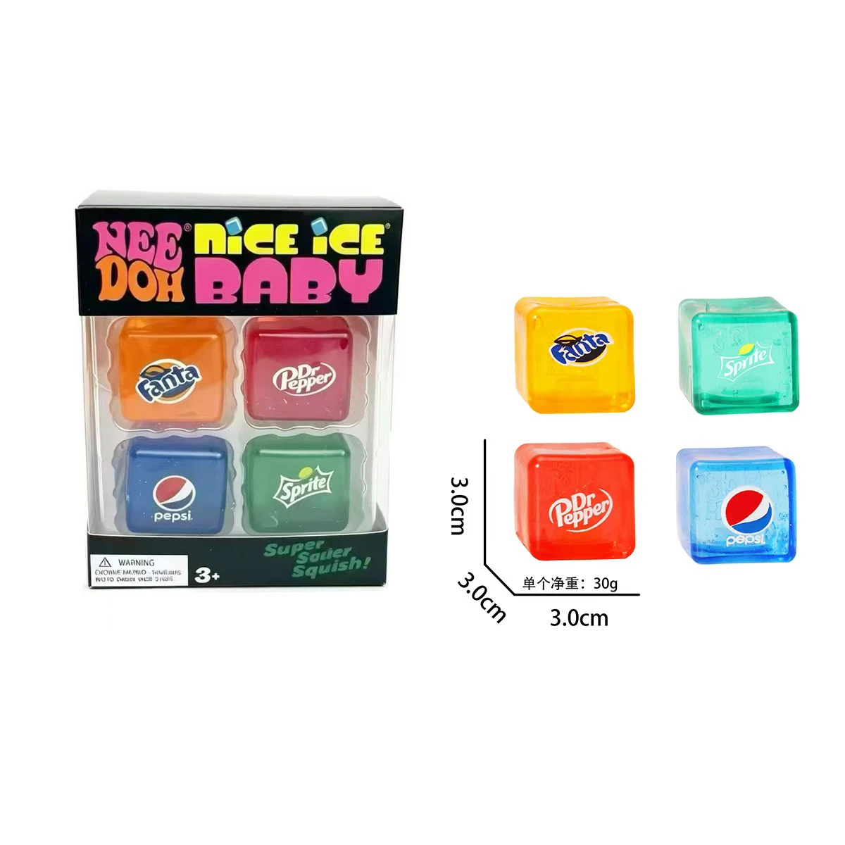 New Set /Squishy Needoh /Nice Cube Schylling /Sensory Stress Reliever Fidget Tool Toy Anxiety Focus Sensory Cube Adults Kid Gift view 3