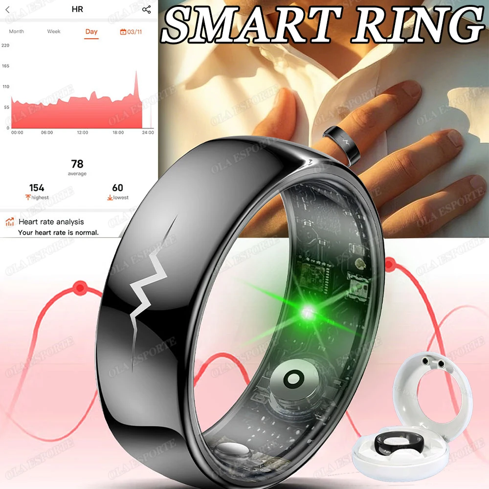 

Новое умное кольцо ЭКГ/монитор артериального давления, здоровья и сна, 5 АТМ, водонепроницаемое, несколько спортивных режимов, фитнес-трекер, смазка для мужчин и женщин