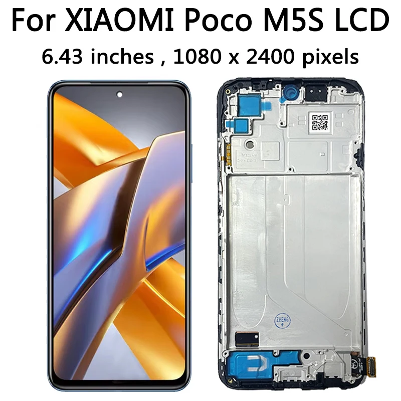 6.43'' AMOLED For Xiaomi Poco M5s lcd touch panel screen digitizer Assembly replacement For POCOM5s 2207117BPG lcd with frame image 3