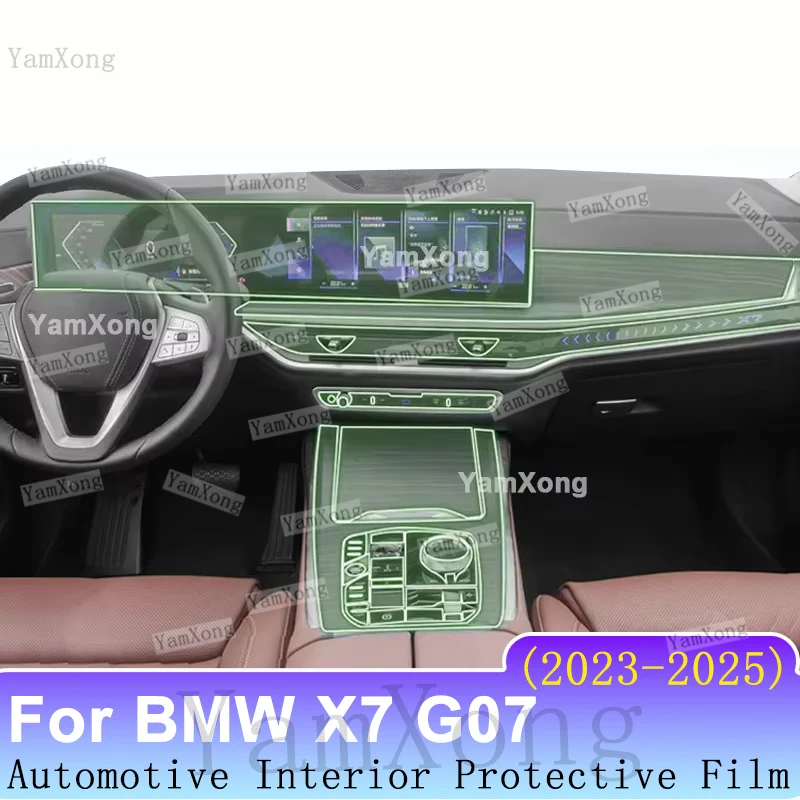 Car Interior Protective Film For BMW X7 G07 2023-2025 Dashboard Cover Center Console Anti-Scratch Film Automotive Accessory