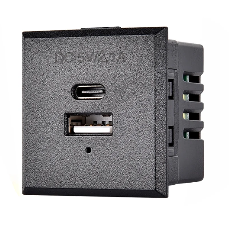 Fonte preto branco 5v 2.1a incorporado dupla usb ac tomada de alimentação usb cartão-tipo de tomada de mesa dc carregamento módulo de tomada de energia