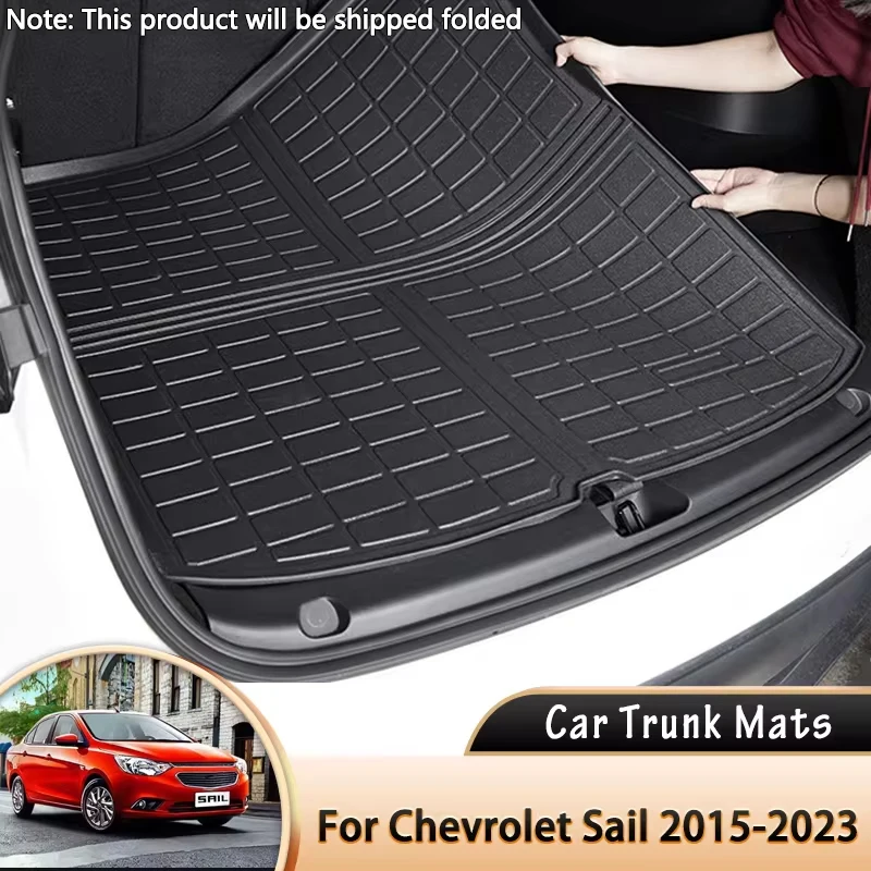 

for Chevrolet Sail 3 Aveo Sedan 2015~2023 2022 Car Rear Trunk Mat Waterproof Protective Liner Trunk Tray Floor Mats Accessories