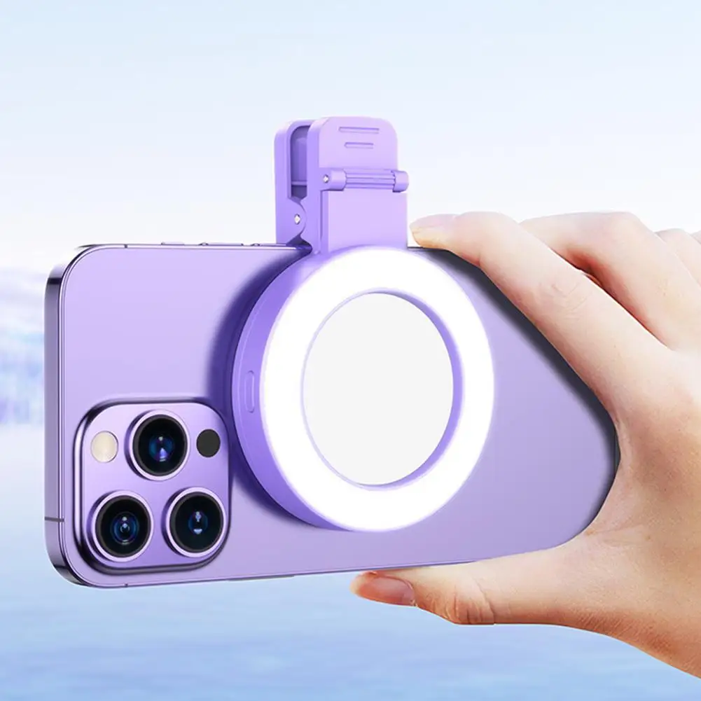 

Phone Fill Light Mirror Stable Clip Portable Selfie Light 3 Adjustable Modes Led Light Phone Fill Selfie C9U0