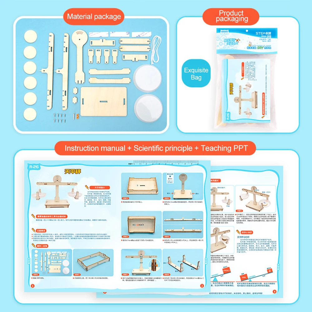 【Nuevo】Báscula de equilibrio DIY, báscula de pesaje de madera con palanca, báscula de enseñanza de ciencias y matemáticas, juguete de equilibrio educativo temprano para estudiantes y niños