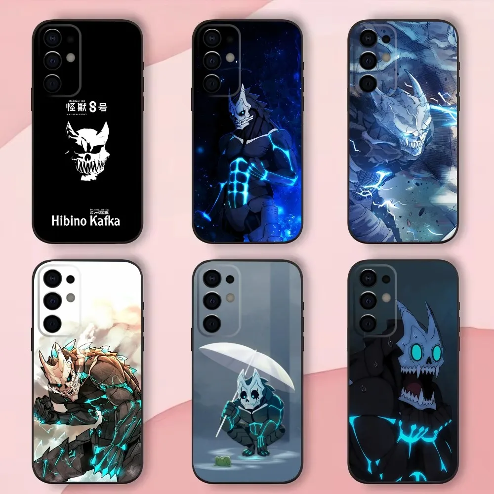 K-Kaiju No. 8 Kafka Phone Case For Samsung S25,S24,S21,S22,S23,S30,Ultra,S20,Plus,Fe,Lite,Note,10,9,5G Black Soft Shell