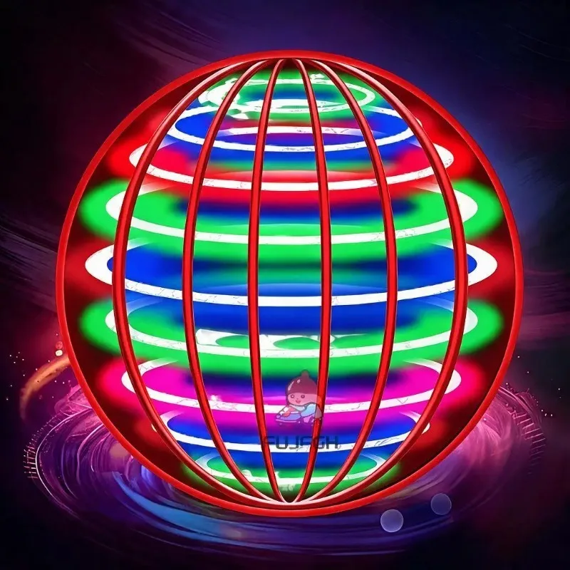 Magic Flying Ball Boomerang LED Lights Hover Drone Flying Orb Spinner 360°Rotating Fidget Luminous Toy for Teens Adults Gift Fun