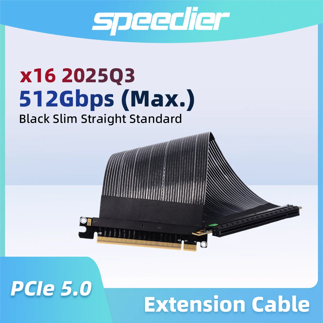 

ADT-Link PCIe 5.0 X16 Graphics Card GPU Extension Riser Cable GEN5 512Gbps 90 180 Degree High Speed for NVIDIA RTX50 AMD RX90