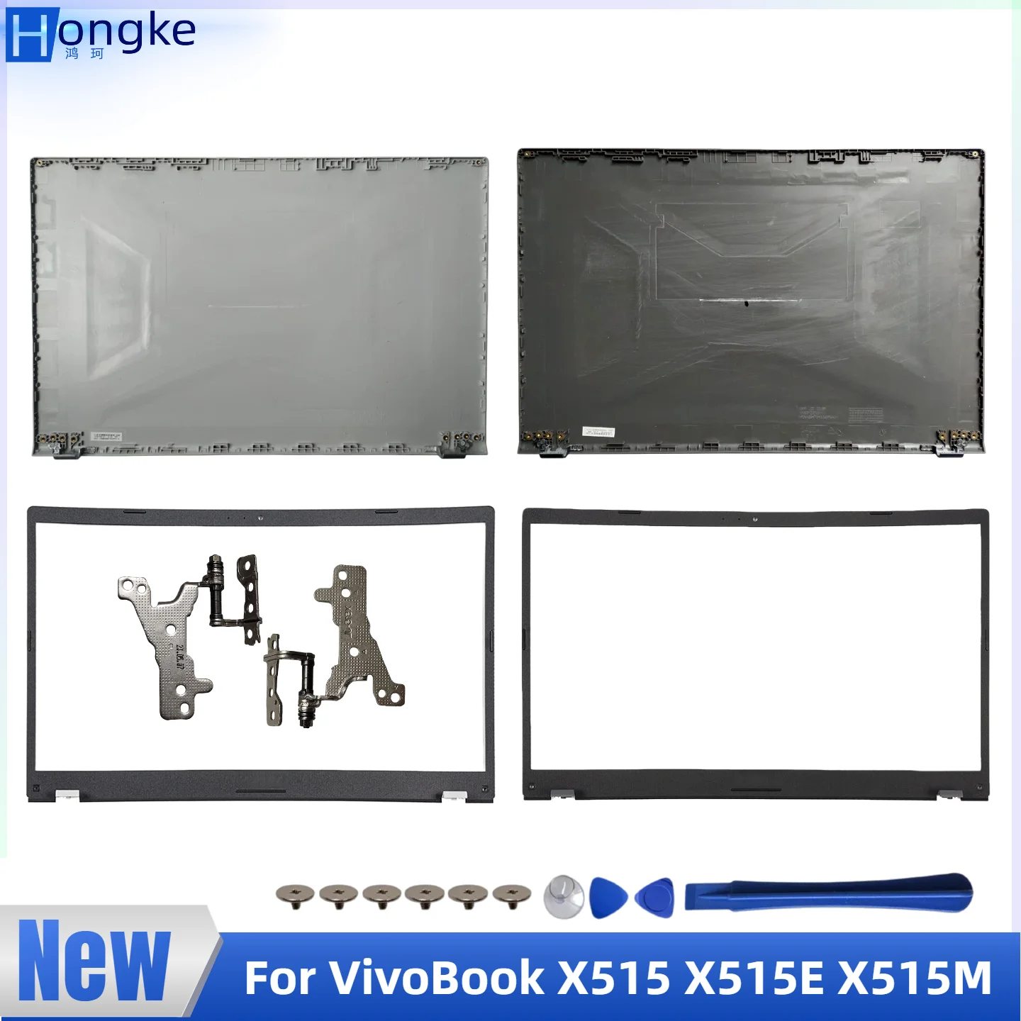 Nouveau pour VivoBook X515 X515E X515M X515J X515JA Ordinateur portable LCD Couvercle arrière Cadre avant Charnières