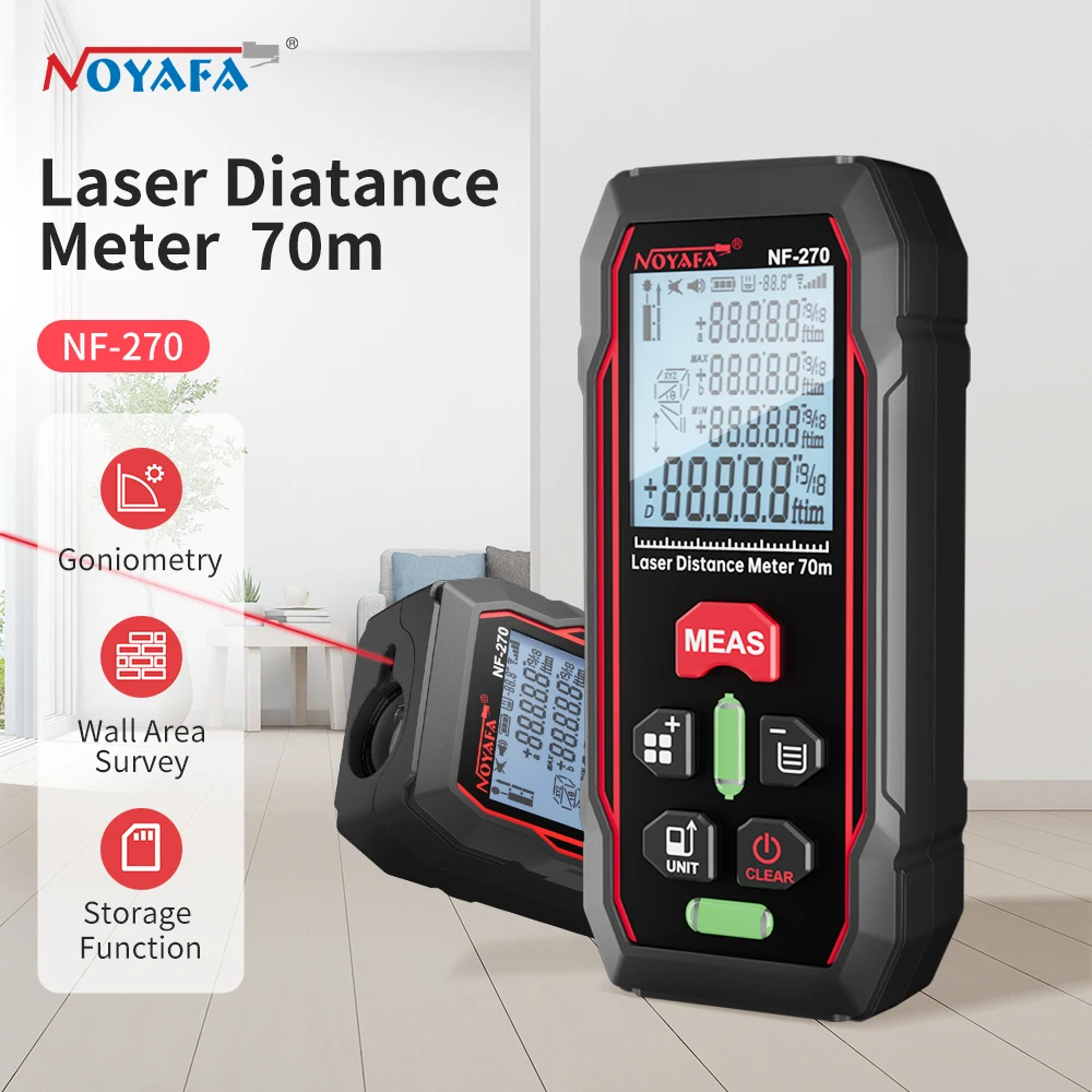 Noyafa-medidor de Distância Laser Nf270 Rangefinder Digital Range Finder com Fita Bolhas Horizontais Ferramenta Régua Digital 70m