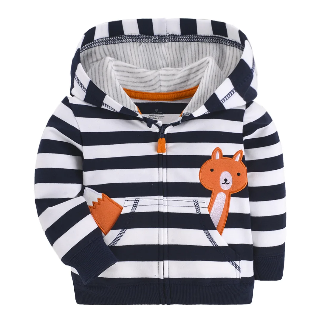 Spring & Autumn Baby Boys Girls Toddler Casual Coat Cartoon Hooded Outfits Kids Sports Cotton Clothes Zip style 9m-3y