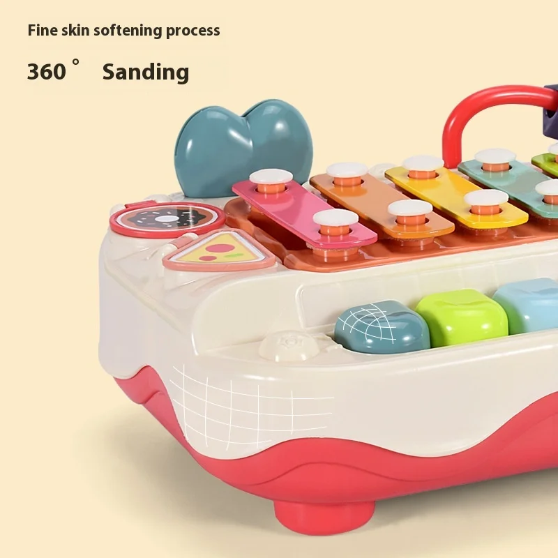 Puzzle Eight Tones Hand Tapping Piano Baby 2-In-1 Piano Instrument 8-Month-Old Baby Music Toy Piano Gift