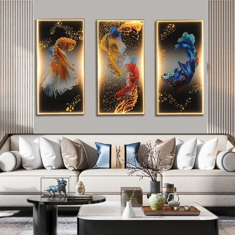 GISELLE Picture Wall Lamps Modern Creative Three Pieces Suit Sconces Fish LED For Home Decoration