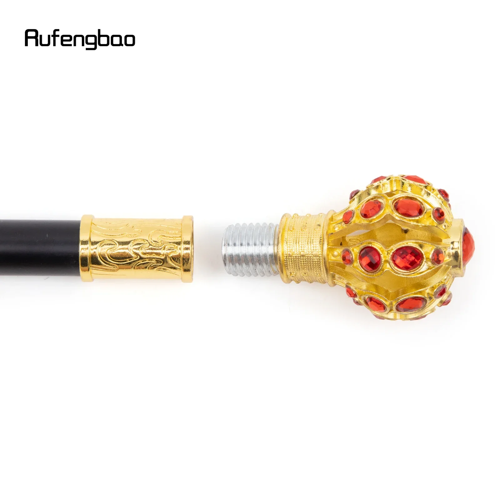 الذهبي الأحمر الكرة موضة عصا للمشي عصا الزخرفية تأثيري خمر حفلة عصرية عصا للمشي Crosier 93 سنتيمتر