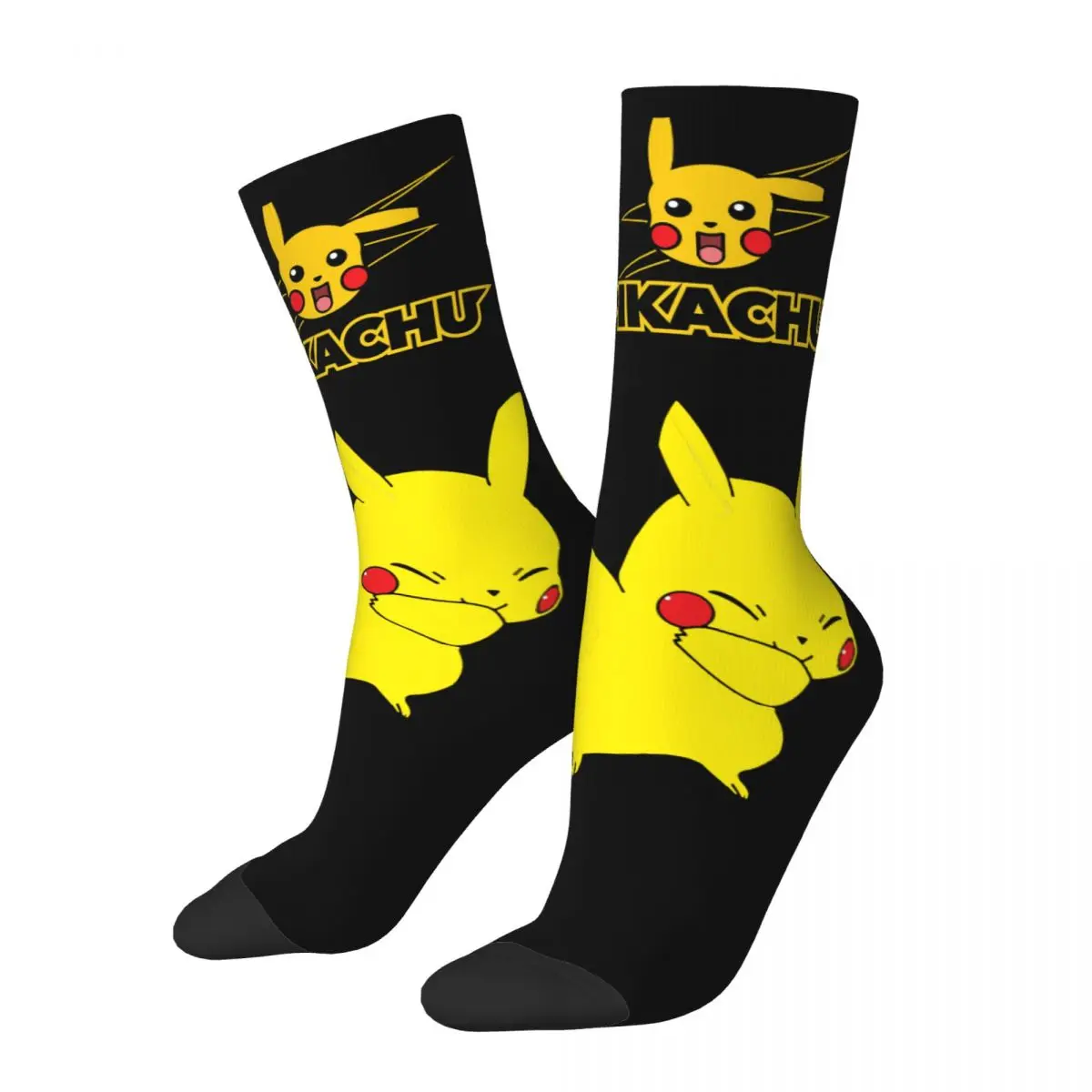 Happy Funny Men\'s compression Socks Popular Anime Retro Harajuku Pikachu Street Style Novelty Pattern Crew Crazy Sock Gift