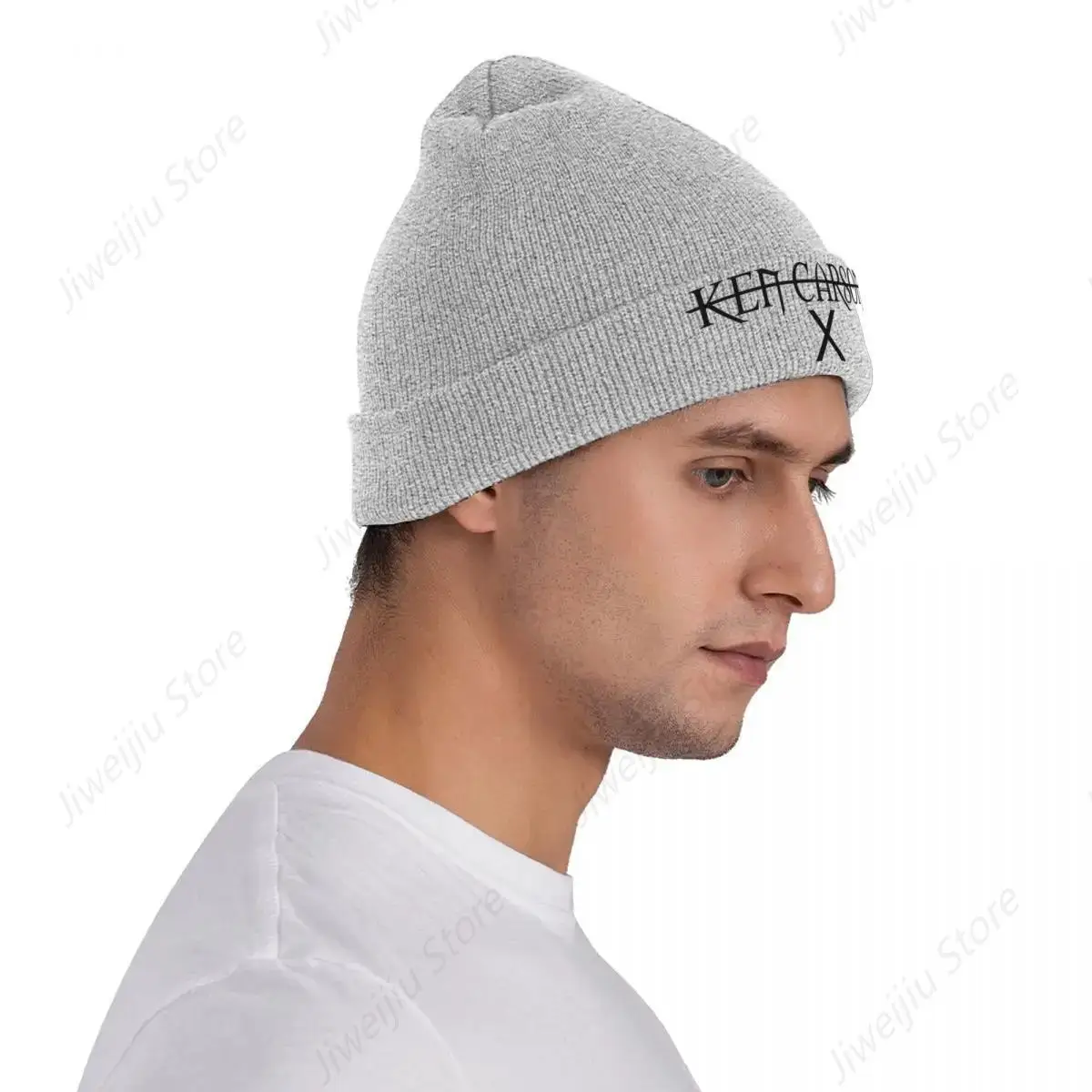 Gorro holgado para hombre y mujer, gorro de punto con calavera cálida para invierno, Ken Carson Merch X Rapper Merch