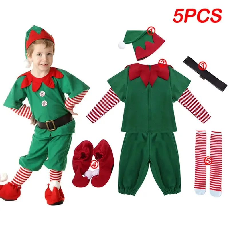 Kids Santa Claus Toddler Baby Red Xmas Clothes Girls Party Red Dress Set for Children Christmas New Year Costume Santa Claus Set