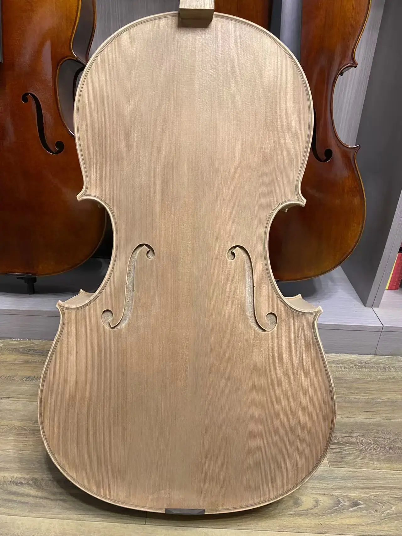 professional grade Montagnana 1739 model flame Maple white embryo Cello unfinished Cello 4/4 Spruce wood solid wood white Cello