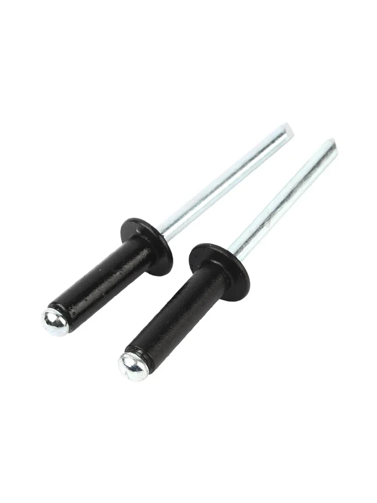 M2.4 - M6.4 Black Aluminium Dome Round Head Pop Open Hollow Pull Blind Rivets Steel Shank Mandrel Exhaust Rivets Pull Nail
