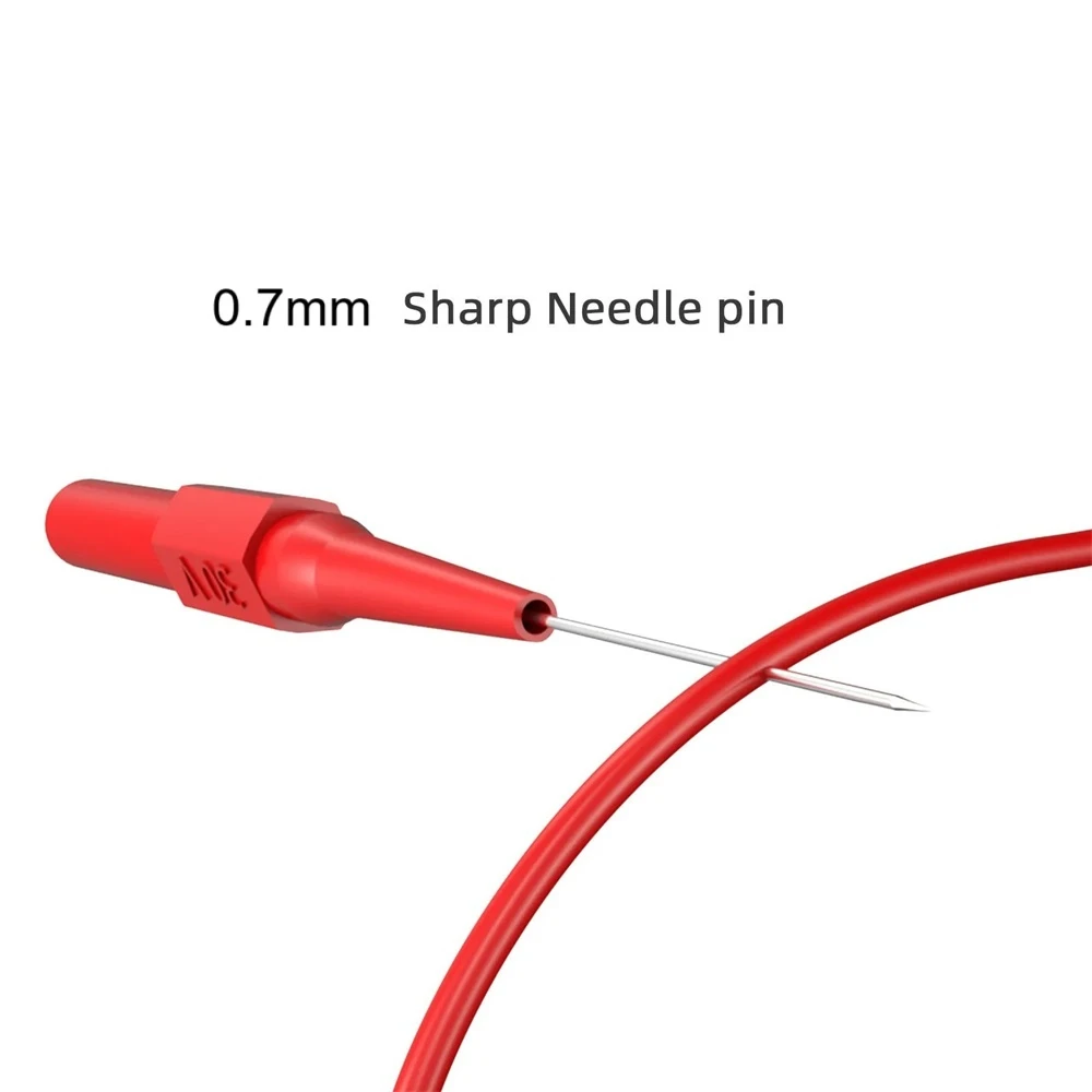 Multimeter-Prüfkabel-Set Digitale Elektrische Prüfspitzen mit Krokodilklemmen Testpinzetten Drahtdurchdringende Rückspitzen – Detail 11