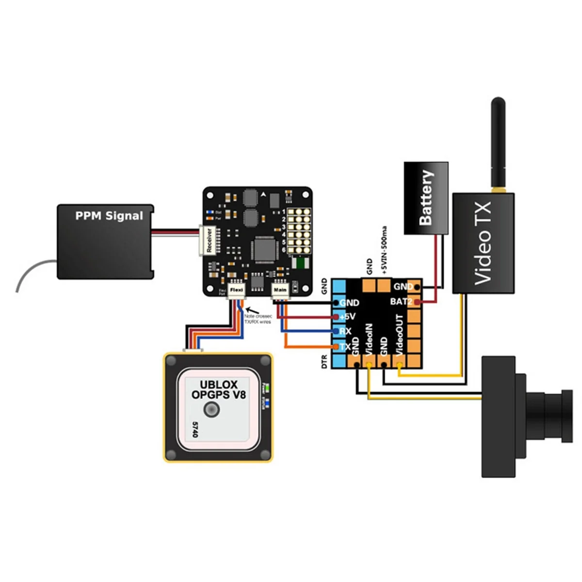 FPV Mini Micro-OSD Mini OSD para controlador de vuelo SP Racing CC3D Naze32 F3 F4