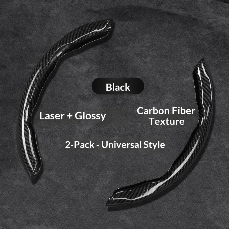 2PCS 3PCS Segmented Gloss Carbon Fiber Pattern Steering Wheel Shell Anti slip Comfortable Grip Decorative Cover